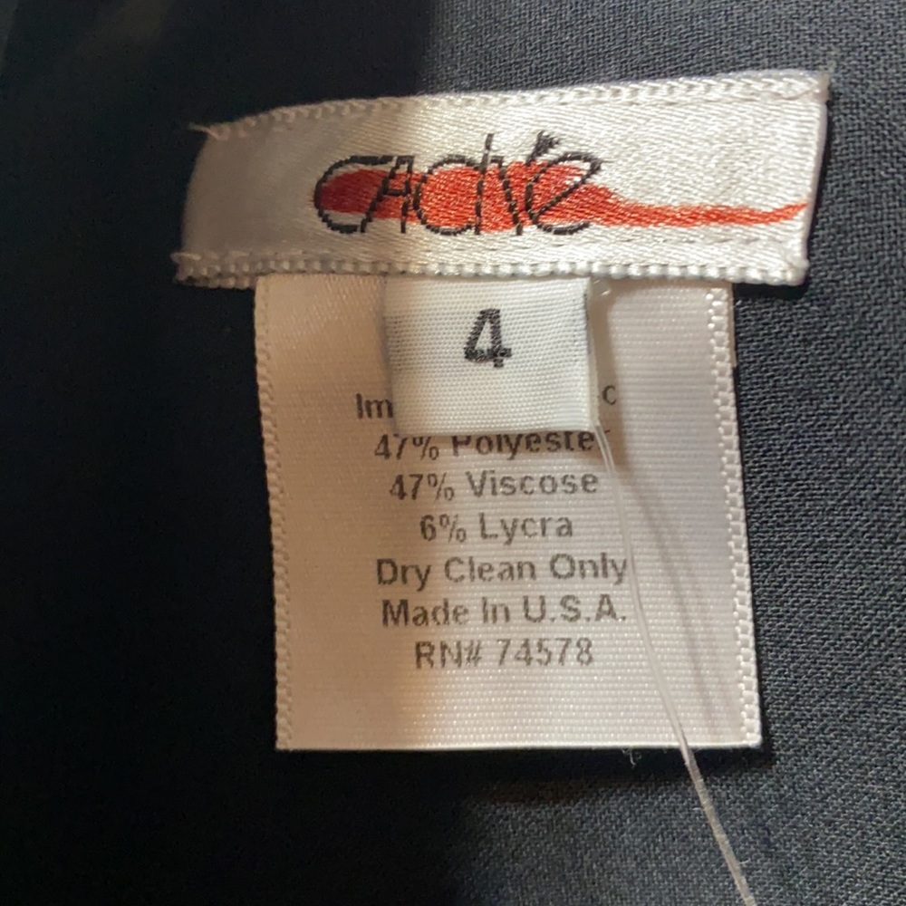 NWT CACHE BLK TUXEDO LINE HOOK&EYE JACKET SZ 4 - Picture 8 of 10